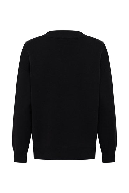 CHANTALLY STRIK PULLOVER SORT PT (325) - LifeStyle Hedensted