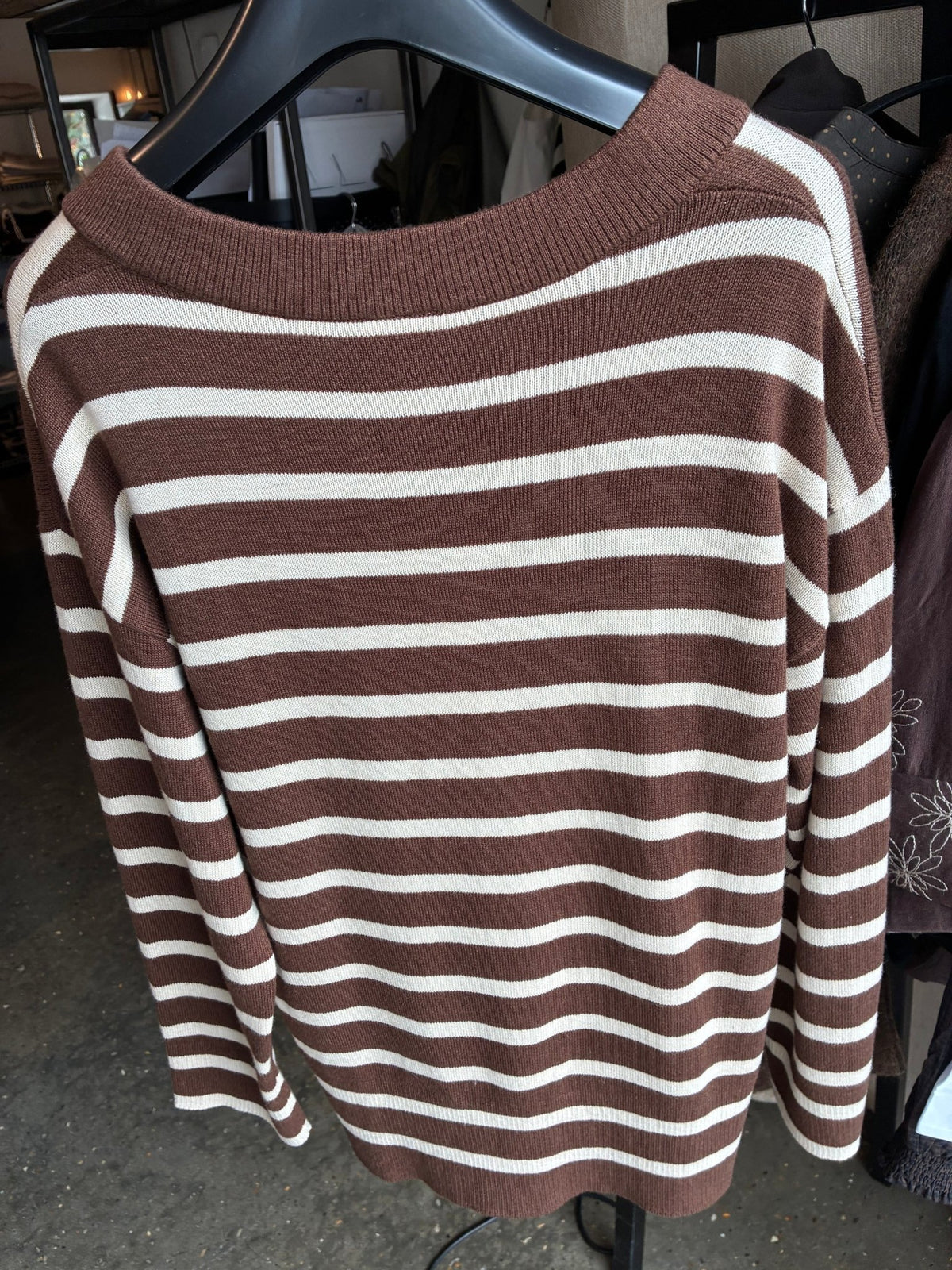 CHARLIN STRIK PULLOVER BRUN STRIBET PT (289) - LifeStyle Hedensted