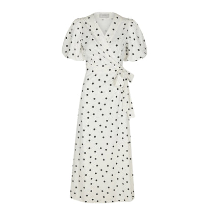 CLARINE LINEN DOT DRESS NN (276) - LifeStyle Hedensted
