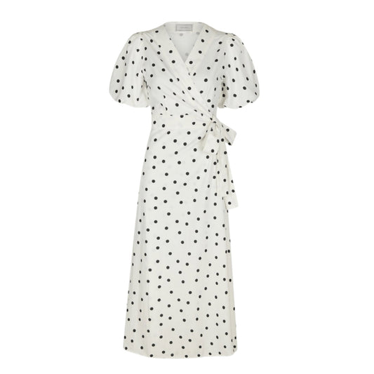 CLARINE LINEN DOT DRESS NN (276) - LifeStyle Hedensted