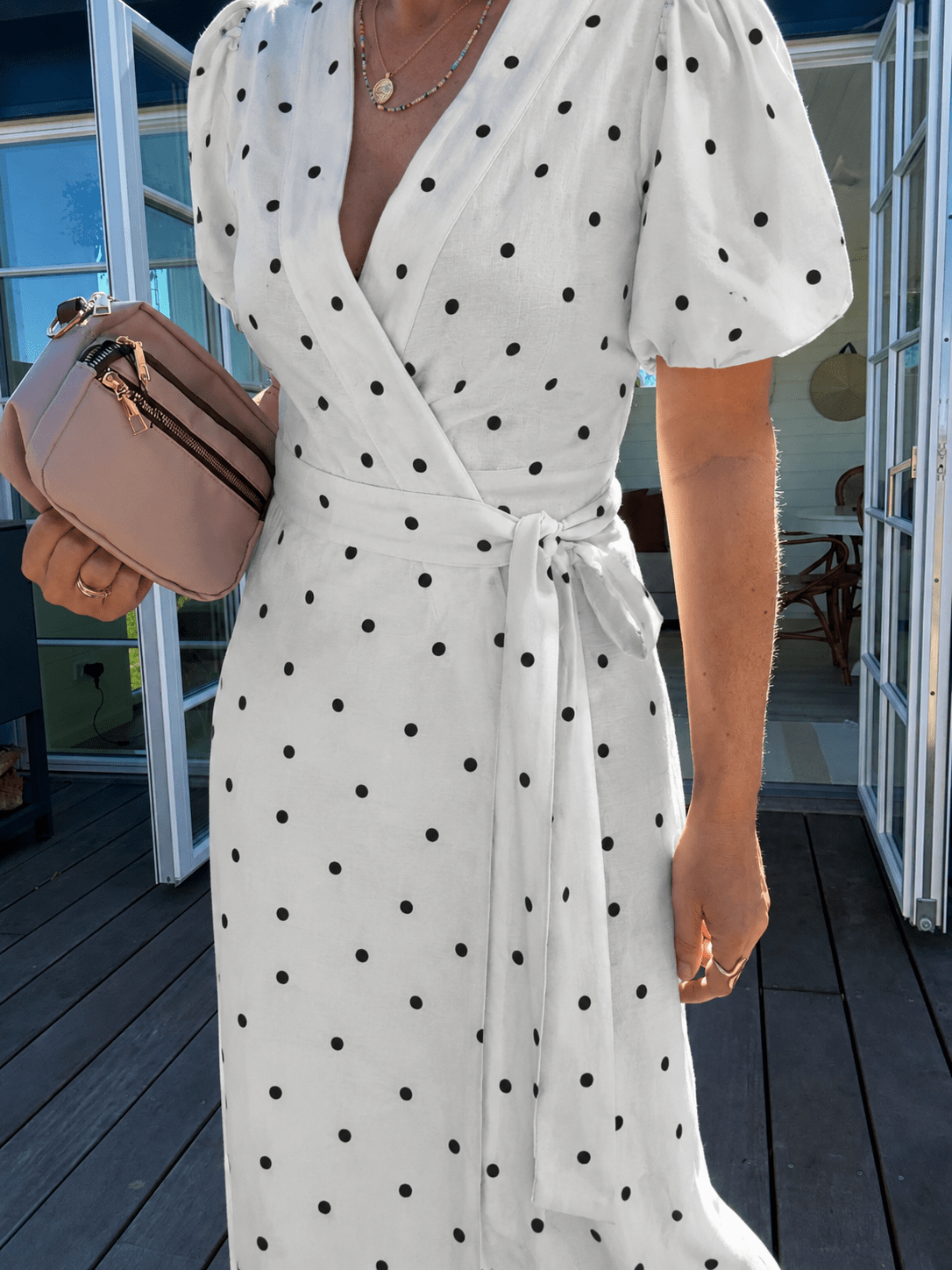 CLARINE LINEN DOT DRESS NN - LifeStyle Hedensted