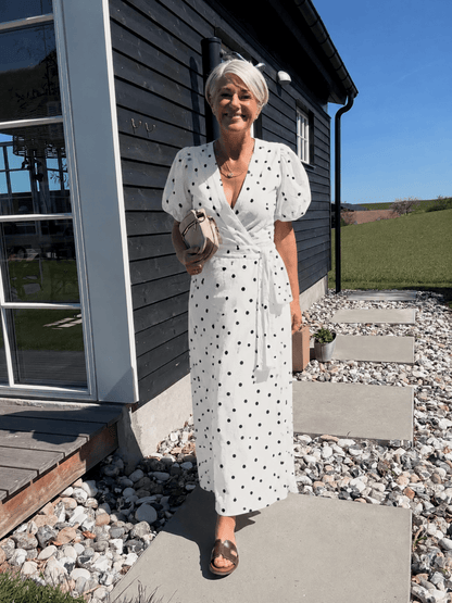 CLARINE LINEN DOT DRESS NN - LifeStyle Hedensted