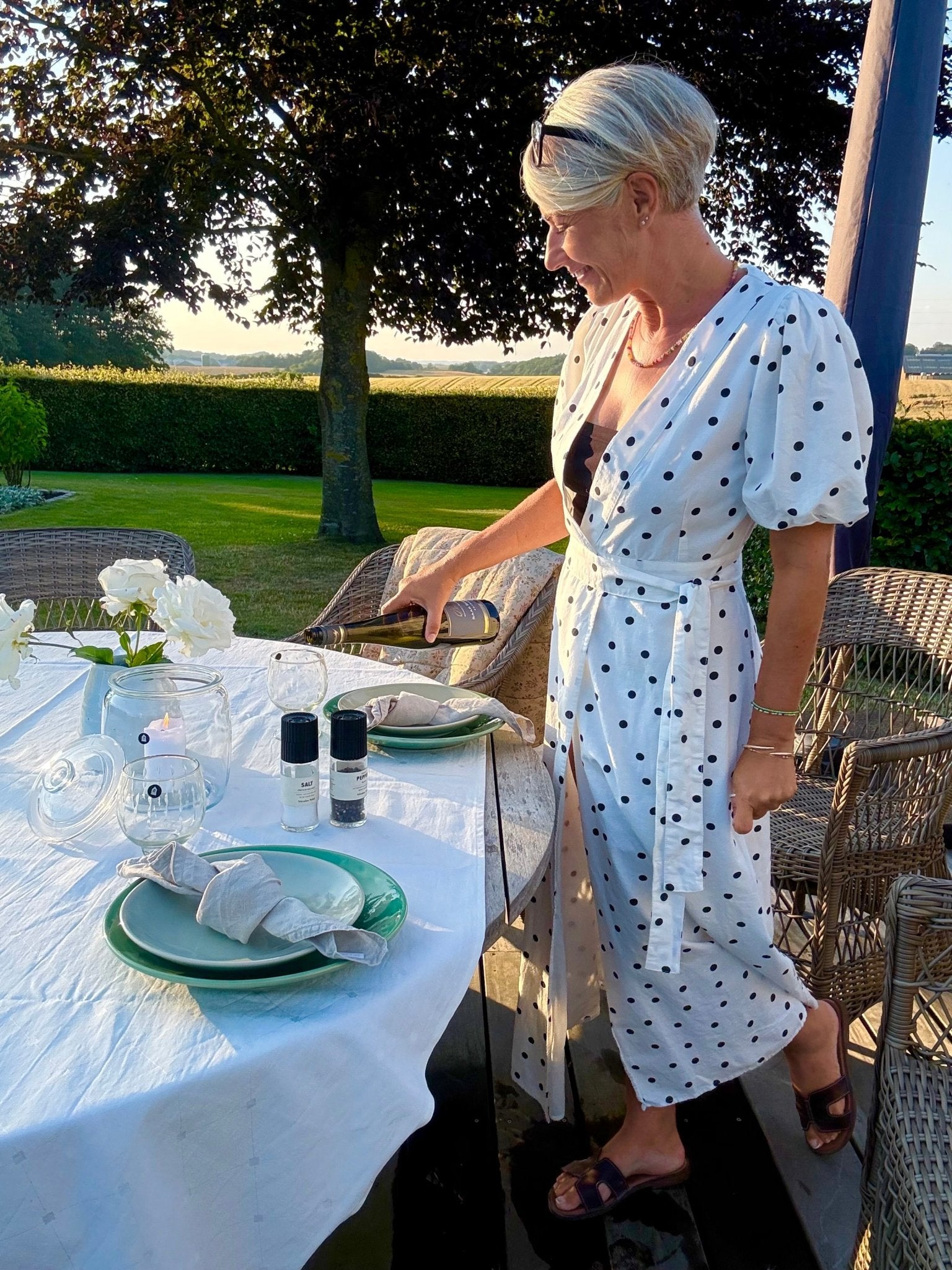 CLARINE LINEN DOT DRESS NN - LifeStyle Hedensted