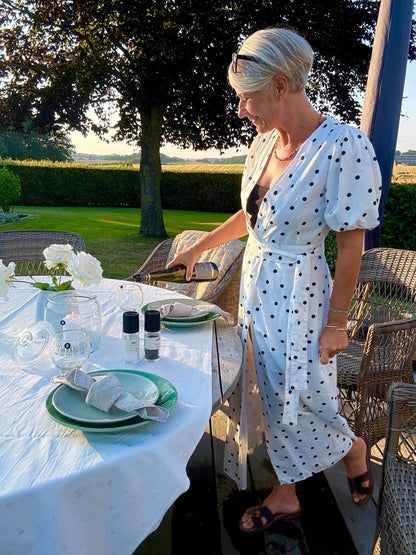 CLARINE LINEN DOT DRESS NN - LifeStyle Hedensted