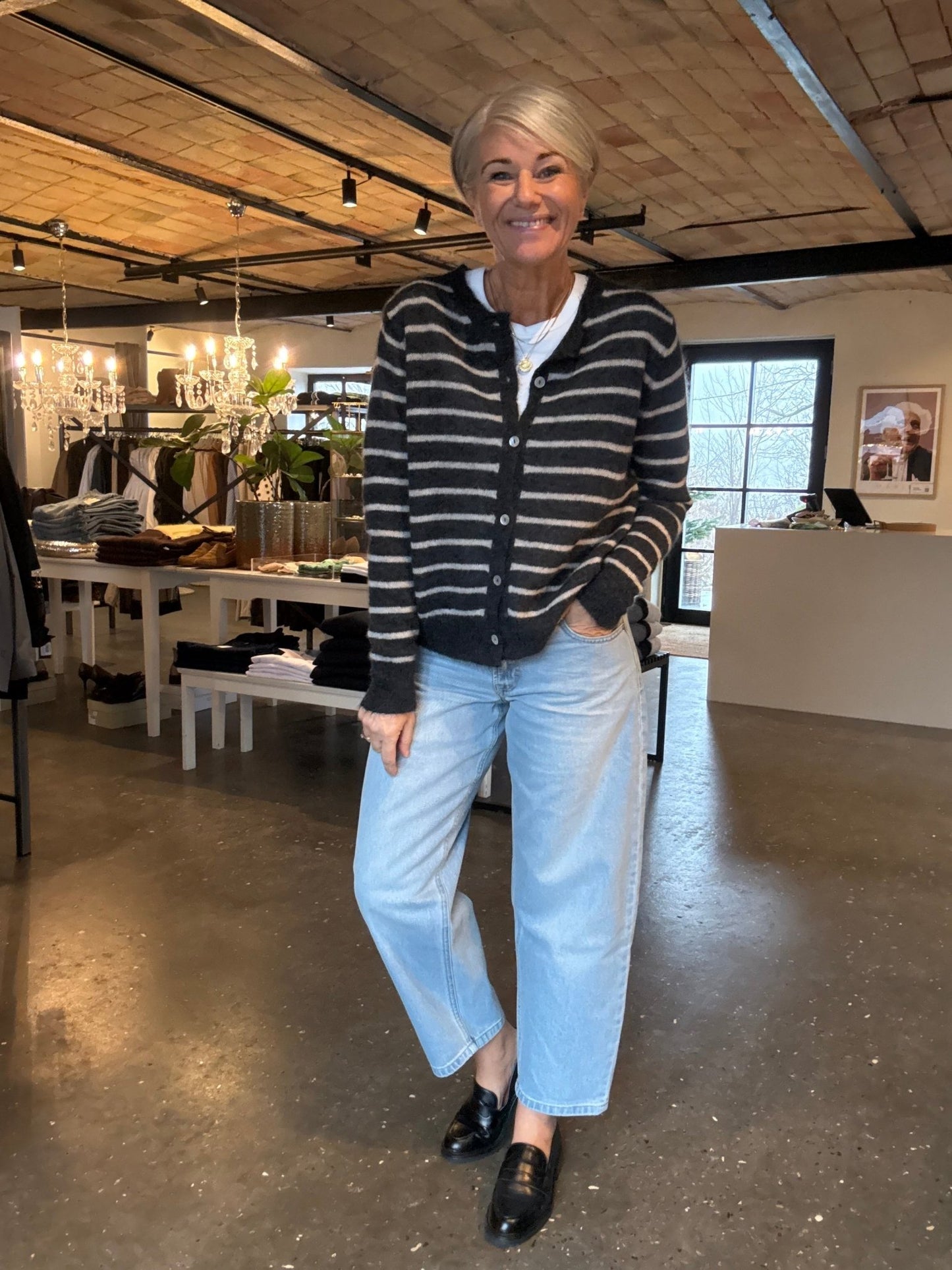 DELL STRIPED KNIT CARDIGAN BC (SALE) - LifeStyle Hedensted