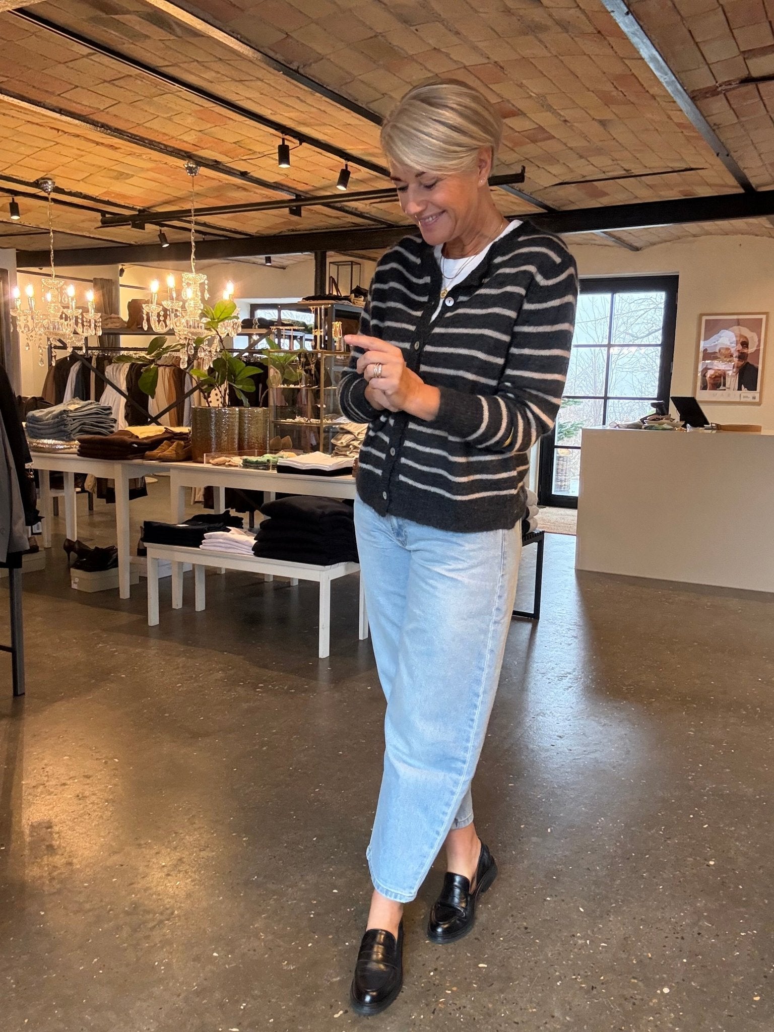 DELL STRIPED KNIT CARDIGAN BC (SALE) - LifeStyle Hedensted