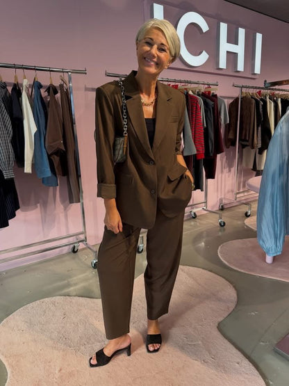 FAVA OVERSIZE LONG BLAZER BRUN ICHI (133) - LifeStyle Hedensted