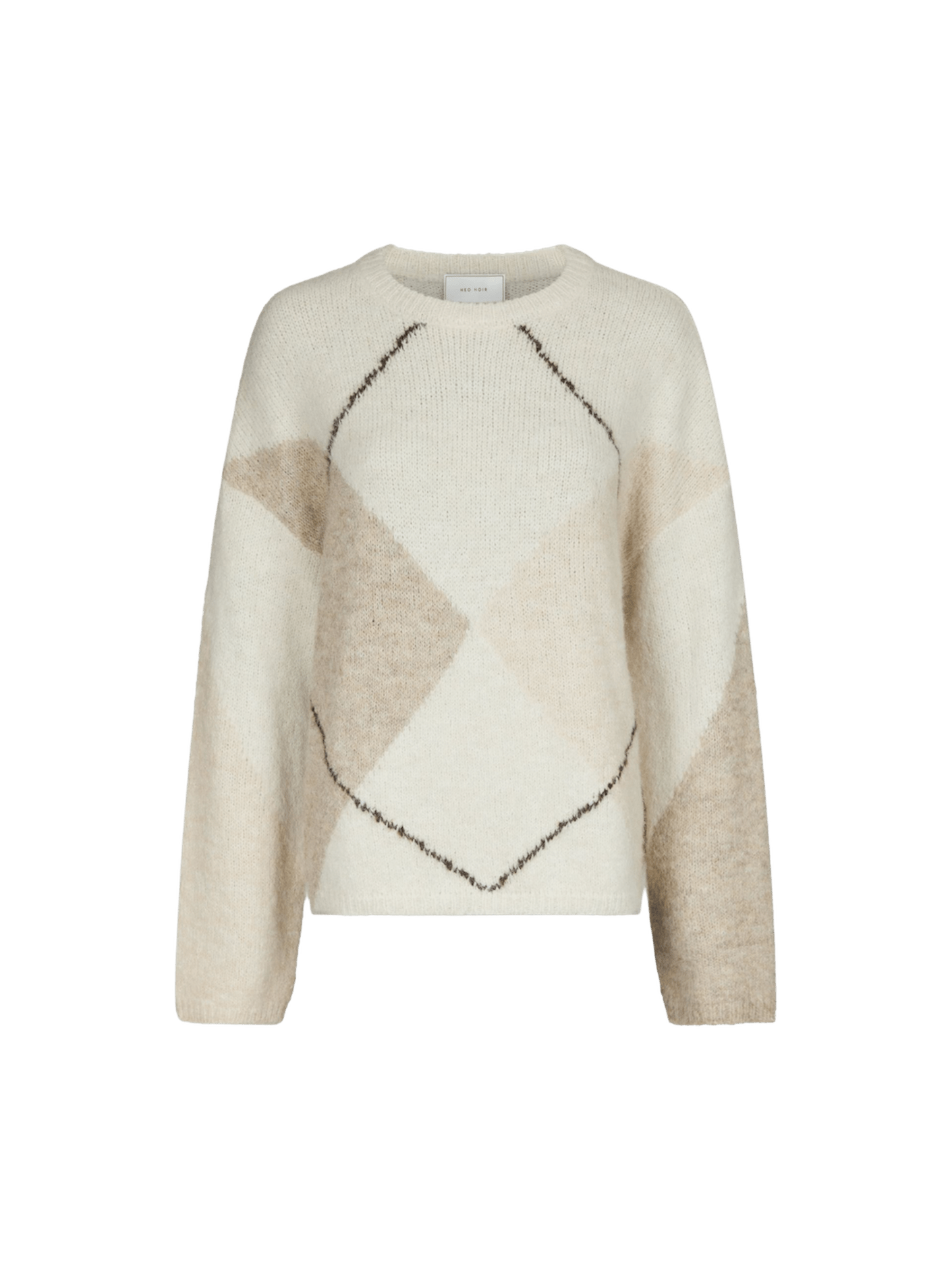 INGA CHECK FLUFF KNIT BLOUSE NN - LifeStyle Hedensted
