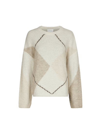 INGA CHECK FLUFF KNIT BLOUSE NN - LifeStyle Hedensted
