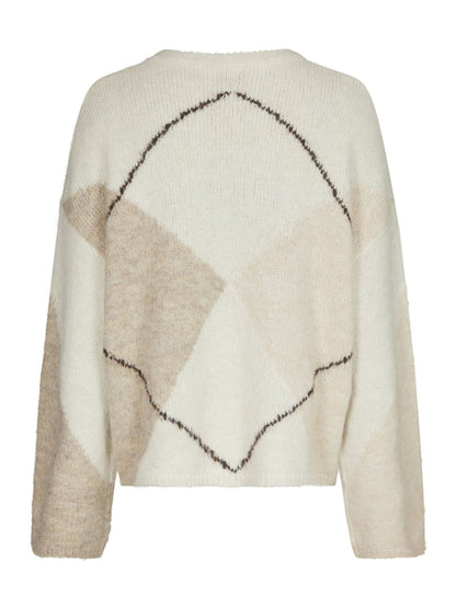 INGA CHECK FLUFF KNIT BLOUSE NN - LifeStyle Hedensted