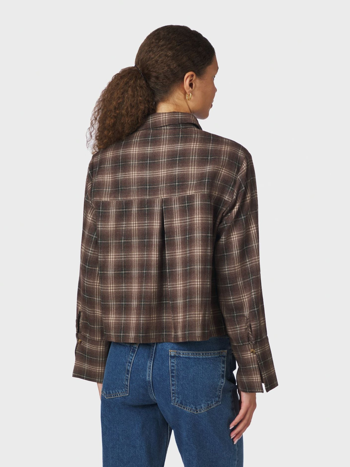 JAYLIN FLANNEL CHECK SKJORTE TAUPE NN (246) - LifeStyle Hedensted