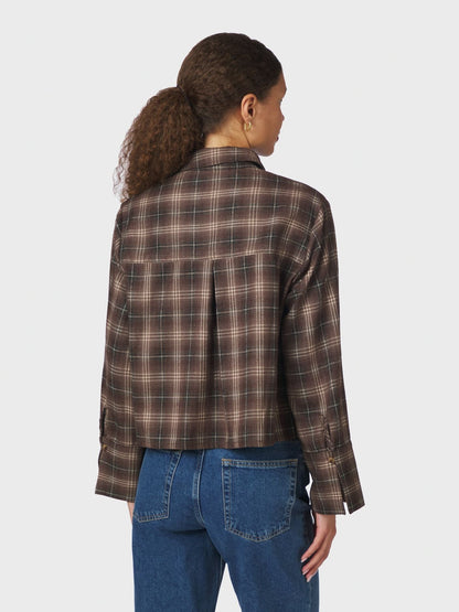 JAYLIN FLANNEL CHECK SKJORTE TAUPE NN (246) - LifeStyle Hedensted