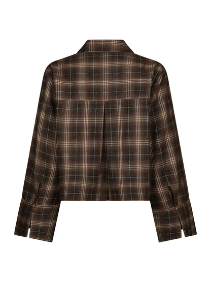 JAYLIN FLANNEL CHECK SKJORTE TAUPE NN (246) - LifeStyle Hedensted