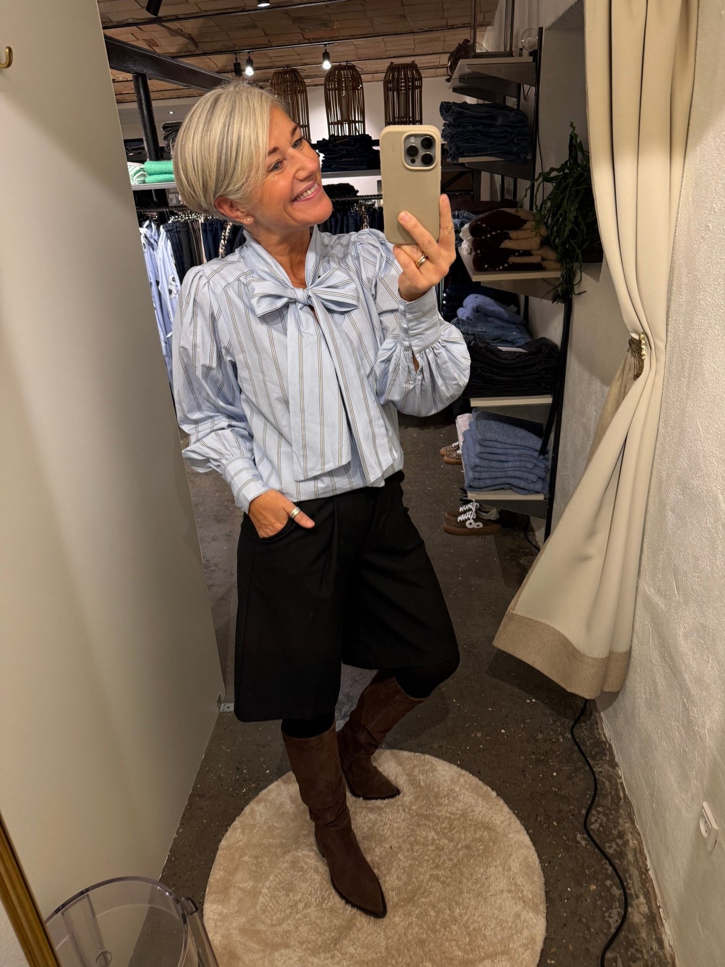 JAZ BOW STRIBET BLOUSE NN - LifeStyle Hedensted