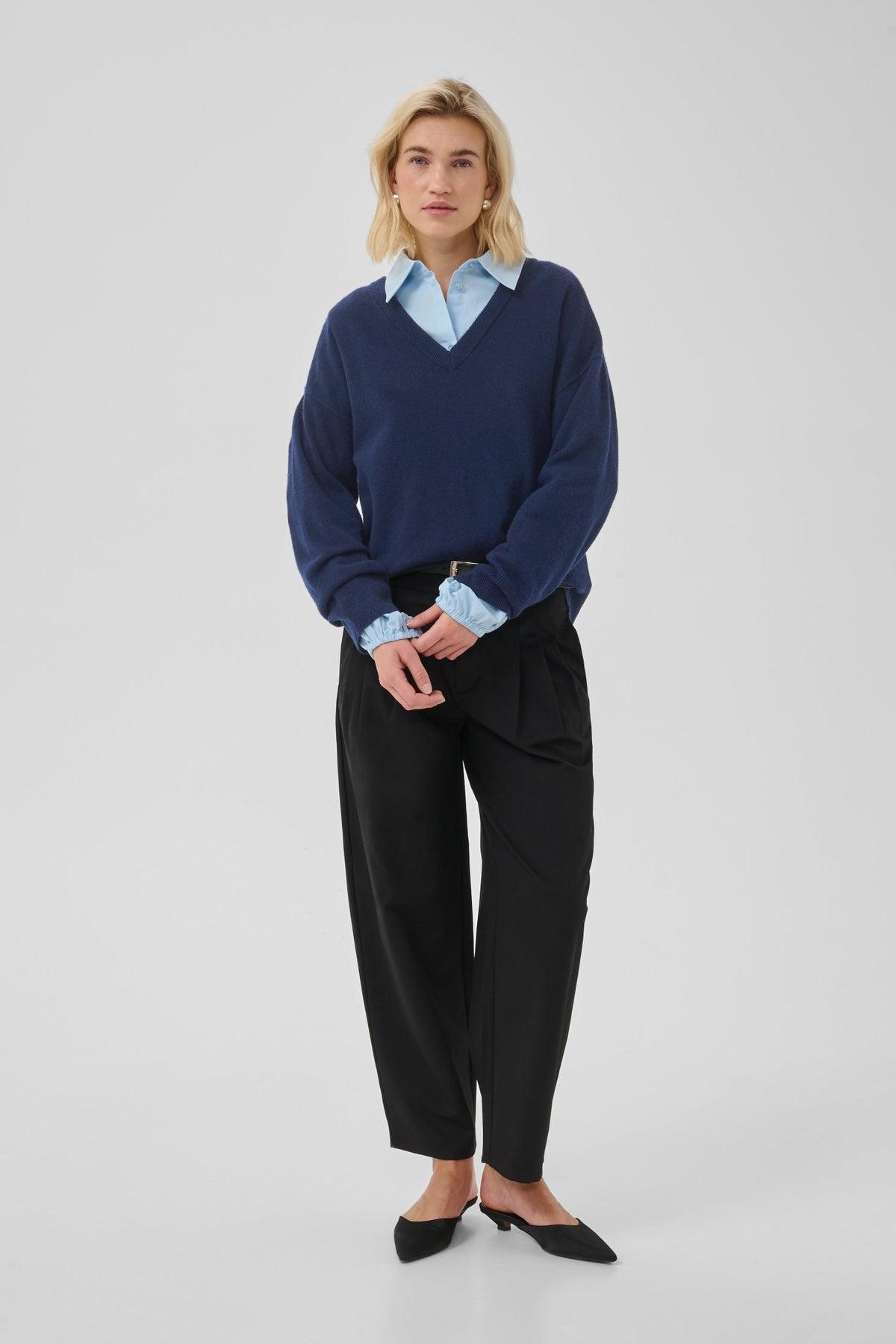JOLA V-NECK STRIK PULLOVER MEW (196) - LifeStyle Hedensted