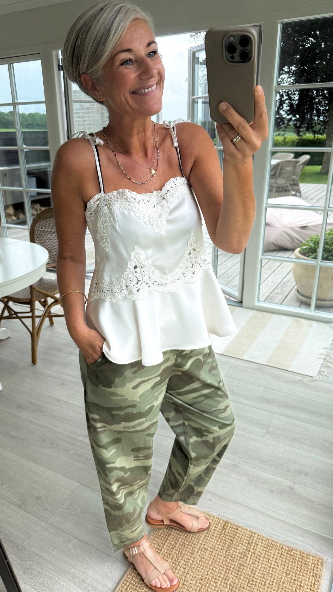 KAELA HEAVY SATEEN LACE TOP NN - LifeStyle Hedensted