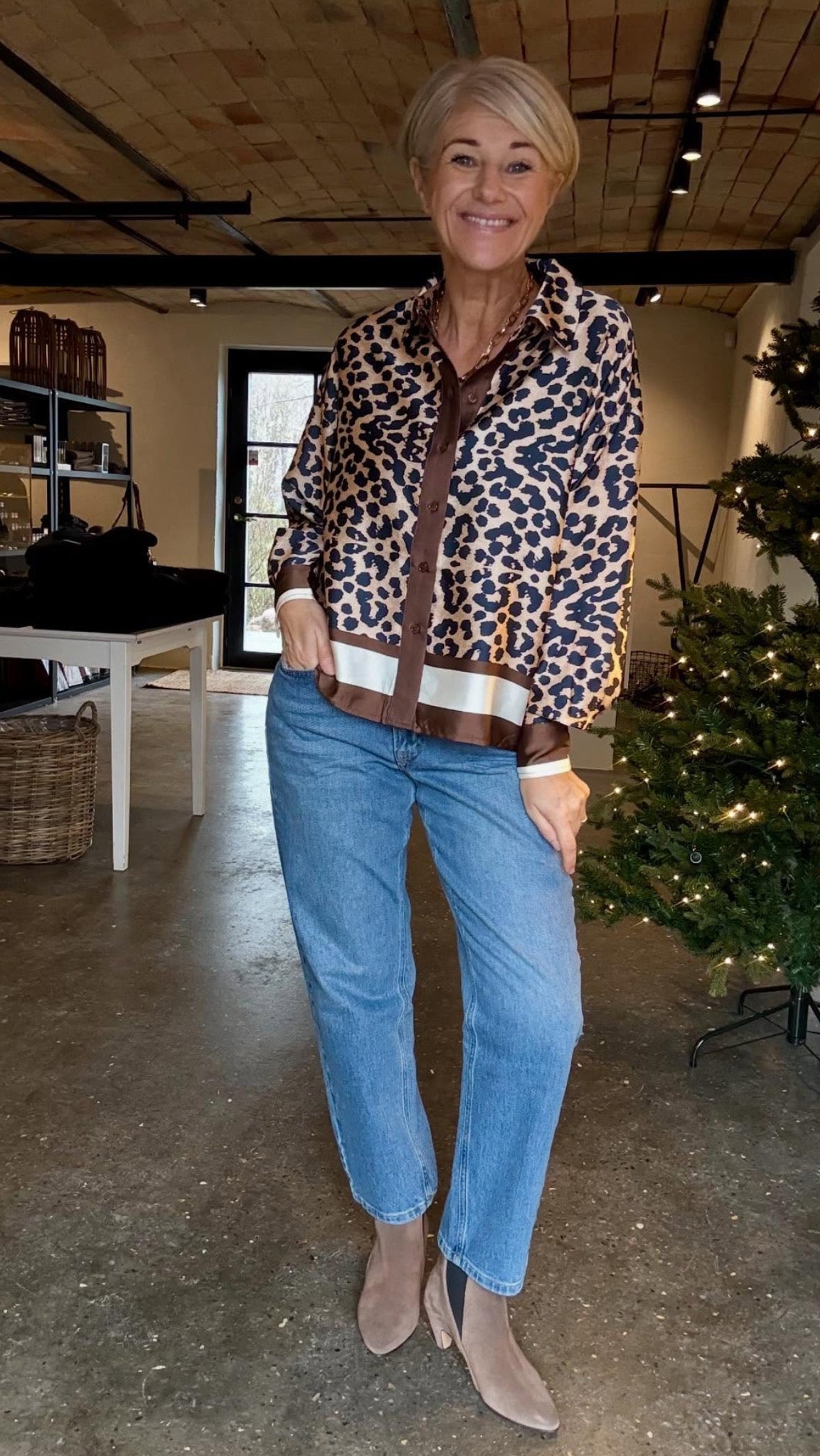 LOVE1393 SKJORTE BRUN L&D - LifeStyle Hedensted