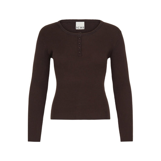 LULS RIB O-NECK LS BRUN ICHI (150) - LifeStyle Hedensted