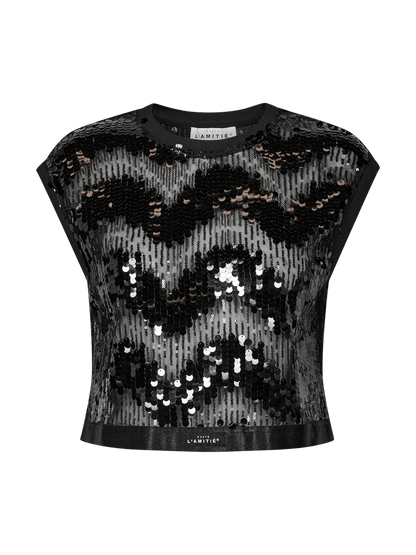 MIRROR SEQUIN CROP TOP HL (116) - LifeStyle Hedensted