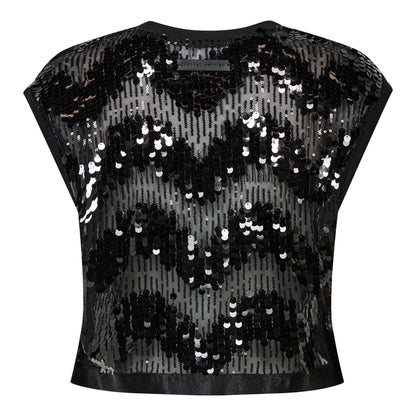 MIRROR SEQUIN CROP TOP HL (116) - LifeStyle Hedensted