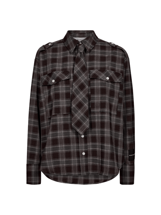 ROBIN TIE CHECK SKJORTE HL (109) - LifeStyle Hedensted