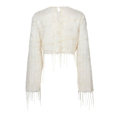 SEQUIN FRINGE BLUSE HL (95) - LifeStyle Hedensted