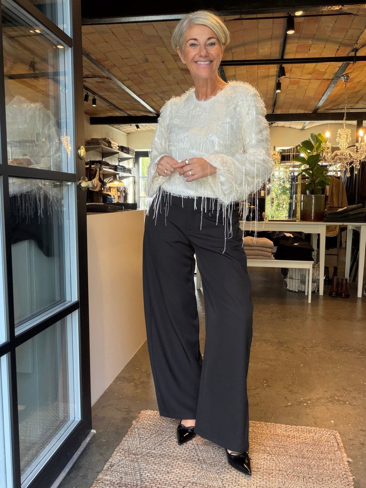 SEQUIN FRINGE BLUSE HL (95) - LifeStyle Hedensted