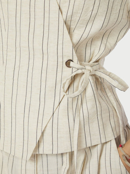 SIMMO STRIPE EYELET BLUSE NN - LifeStyle Hedensted